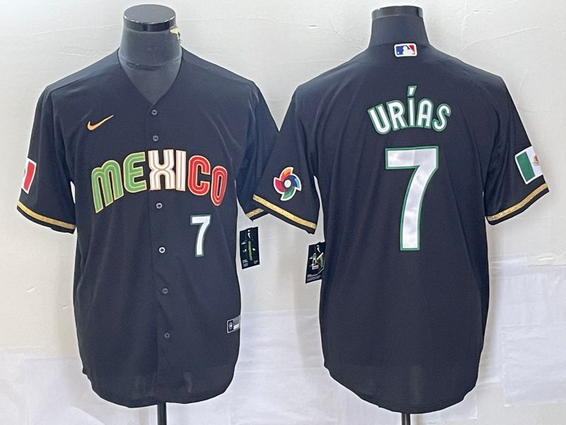 Men 2023 World Cub Mexico #7 Urias Black Nike MLB Jersey style 91819